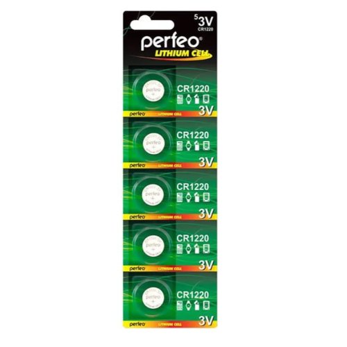 БАТАРЕЙКА ЛИТИЕВАЯ   1220 ( CR1220 ) 3v Lithium <Дисковая> ( 12,5х2,0мм )  PERFEO ; t экспл: -30...+50°C 