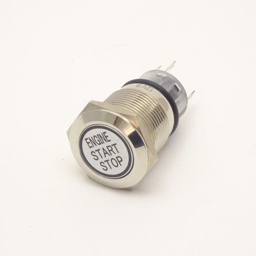 Антивандальная кнопка круглая "Start-Stop", 5pin, ON-(ON) без фиксации, 12V, под гайку М19, под пайку, подсв.:красный (SC-985, A19-C1) Антивандальная кнопка круглая "Start-Stop", 5pin, ON-(ON) без фиксации, 12V, под гайку М19, под пайку, подсв.:красный (SC-985, A19-C1)