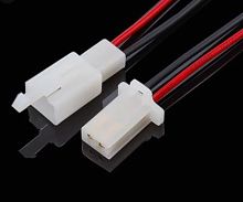 Разъем Межплатный кабель питания 2PIN КОМПЛЕКТ 18AWG=0,75мм2 провода 2х300мм с фиксац. (штыревая+гнездовая часть) (красн/черн) (DJ7021A-2.8-21) + DJ70