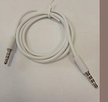 КАБЕЛЬ 3.5 ШТЕК СТЕР (4pin) - 3.5 ШТЕК СТЕР(4pin) 1,0M круглый; белый/черный пластик ; тонкий OD=2.5мм 