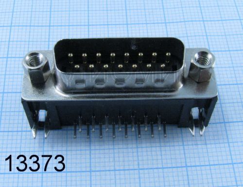 DRB-15MA штекер 15PIN на плату (горизонтальный угловой) 12373 (=12378) VGA (D-SUB) шир. основания 12мм