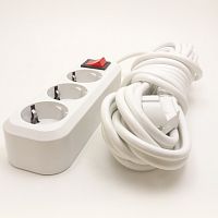 СЕТЕВОЙ УДЛИНИТЕЛЬ 8м (3 розет); 2200W; 10A;  MRM-POWER "MAKCEL M-318"; вилка-ЕВРОстандарт; розетки ЕВРО с заземл; тумблер с LED(св/д) индикацией 