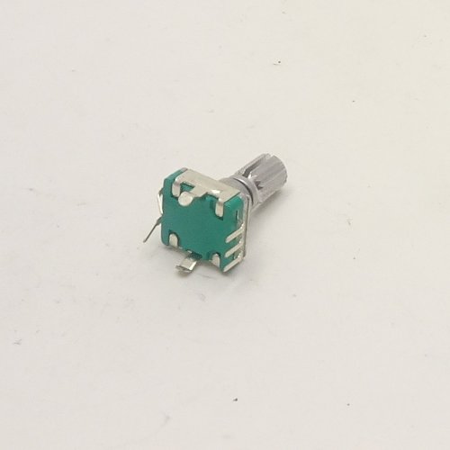 Энкодер 5pin 12х12х4,5мм (L=15мм) (№19.1 с кнопкой EC11-1SD5x4,5-L15 KQ) ручка мет. круг ,накатка ,разрезная D=6 (дискр.=30) без резьбы Шаттл а/м  фото 3