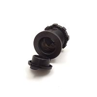 Гнездо прикуривателя на корпус (с крышкой) врезное 2V-24V пластик; с подсветкой СИНЕГО цвета.  