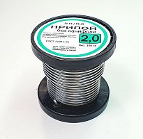 ПРИПОЙ  2,0 мм  100 гр. (+-20г.)(катушка)  ПОС-61 без каниф.  61/39   (прв)  SoftSolders