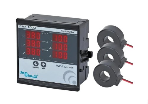 Трехфазный цифровой мультиметр с измерением тока до 100А  SEM-100D  Samwha