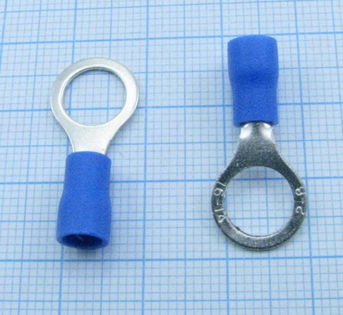 КЛЕММА КОЛЬЦЕВАЯ ИЗОЛ ПОД  М8/1.5-2.5мм2   D=12mm/L=30mm   (50007/1)  СИНЯЯ   фото 2