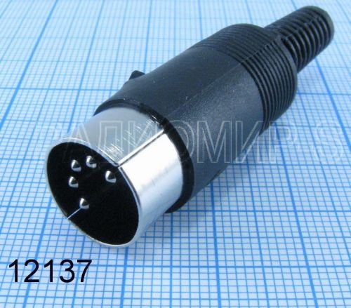ШТЕКЕР DIN 5 PIN (СШ-5) (7-0251 5p)  пластик на кабель фото 2