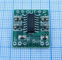 МОДУЛЬ Усилитель звука стерео на PAM8403; мощность 2х3W для ARDUINO Для конструир. портативных, легких и достаточно мощных аудиоустройств. U(пит):2,5 