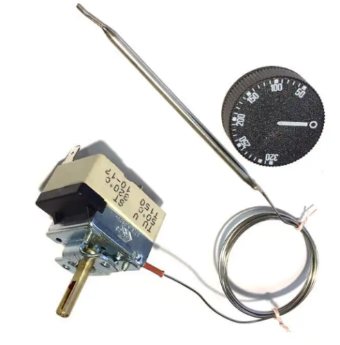 Терморегулятор духового шкафа (50°- 320°C) WSRB50T320S, 2pin, L капилляра=100cm 50-320*С, h вала =19,5мм полукруг, (Капиллярный термостат) 250VAC , 16