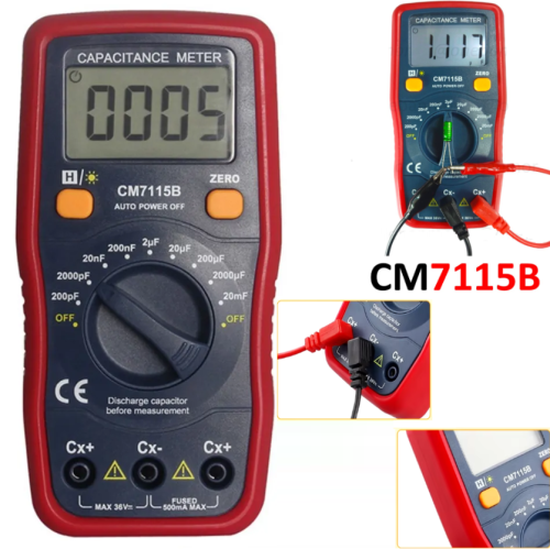 Мультиметр CM7115B FGHGF Измеритель емкости конденсаторов; (1999 отсчетов) Cx=200пФ/2нФ/20нФ/200нФ/2мк/20мкФ/200мкФ/2000мкФ/20000мкФ/ Точность: ± (0,5 фото 2