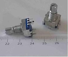 Энкодер  5pin 11,7х13,5мм, ручка мет.звезд. D6mm L=15мм, крепеж п/гайку (дискр.=20)