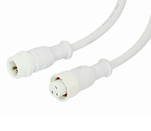 Разъем герметичный Круглый 3-х контактный (3PIN) (IP67) КОМПЛЕКТ (штыревая+гнездовая часть) Белый обрезиненный пластик (3pin WP L=36mm; M15mm; 3х0,5mm
