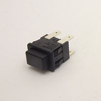 Кнопка прямоугольная для пылесоса, 4pin, 2xOFF-(ON) без фиксации, AC 220/250V 16A, под клеммы 4.8мм, 19x13мм, Фланец: 21х15мм, нормально разомкнут, то