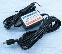 Стабилизатор напряжения автомобильный, 5V, 1.5A, штекер: miniUSB (5pin), 52x34x22мм, вх: 11-30V