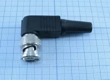 Разъем BNC ШТЕКЕР (СР50) УГЛОВОЙ под винт пластмассовый кожух RG58/RG59/RG6 (BNC-CUP угловой) (4-130)
