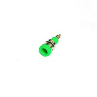 Гнездо приборное на корпус с гайкой Зелен. (ZP-010 M4 Panel-mount Socket GREEN) (ось с отверстием)