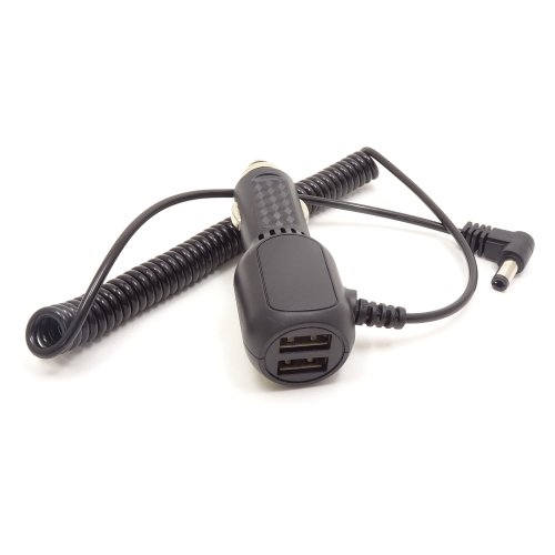 БЛОК ПИТ/ЗАРЯД УСТР АВТО 12V / USB-AFх 2 + штекер 5.0x2.5мм (угл)  DC5V 2100mA  "SY-17" (шнур 1.8м); подходит для радар-детектора, антирадара, навигат фото 2