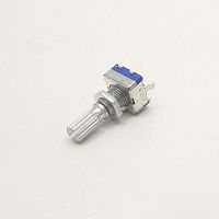 Энкодер  5pin 12х12х6,5мм (L=11+9мм L=20мм d6) с кнопк. , мет, разрезная ручка ,круг , резьба/накат  Шаттл а/м   (№6.2 11х12 L=15мм)  12х12мм, ручка м