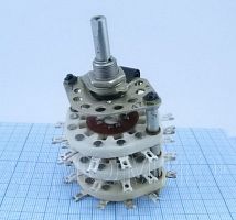 Галетный переключатель на корпус, открытый, 12pin, групп: 3, направлений: 6, 2 полож., активный ток нагр: 0.5A (до 350V), индуктивный ток нагр: 3A (до