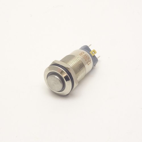 Антивандальная кнопка круглая для домофона, 4pin, OFF-ON с фиксацией, 12-24V 2.0A, под гайку М12, под пайку, подсв.:синий, d:12мм, нормально разомкну Антивандальная кнопка круглая для домофона, 4pin, OFF-ON с фиксацией, 12-24V 2.0A, под гайку М12, под пайку, подсв.:синий, d:12мм, нормально разомкну
