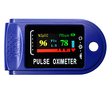 Пульсоксиметр Fingertip Lk88 Pulse Oximeter синий (Пульсометр) 