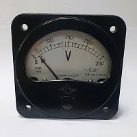 Вольтметр Щитовой Э421 AC 0-250V Стрелочный электромагнитный (Класс точности 2,5) (80 х 80 х 71мм ), 1969 г.в. - СССР (0-60-100-150-200-250) Без паспо