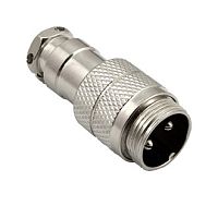 РАЗЪЕМ GX16 16M-2 (D16mm) 2PIN ШТЕКЕР НА КАБЕЛЬ под пайку металл.  (1-563-2 Разъем MIC 2P)  (ответная часть гнездо GX16 16M-2A 12420)