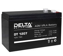 АККУМУЛЯТОР 12v  7Ah F1 ( клемма= 4,8мм ) ( габар:151х63х93мм, вес=2,1кг ) DELTA DT1207 Для работы в буферном режиме
