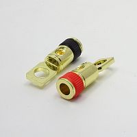 КЛЕММА ДЛЯ АВТО КОЛЬЦЕВАЯ НЕИЗОЛ ПОД М8 КРАСНАЯ/ЧЕРНАЯ GOLD кабель 8-16мм2