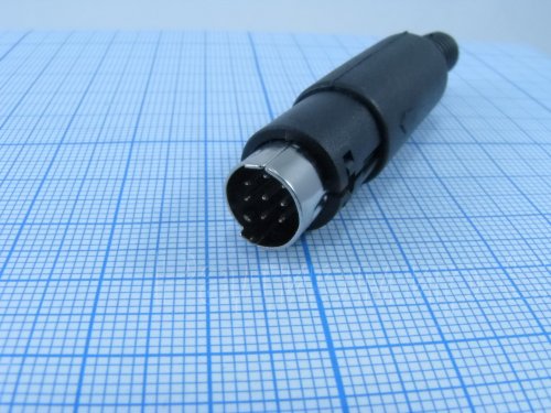ШТЕКЕР MINI DIN 8 pin (S-VIDEO) пластик на кабель 1-460