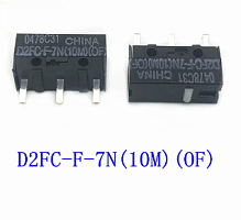 Микропереключатель, 3pin, ON-(ON) без фиксации, под пайку, 12,8x5,8x6,5мм, корпус: черный (D2FC-F-7N(10M)(OF))