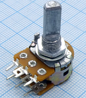 РЕЗИСТОР переменный   B20K СТЕРЕО 3+3pin 16K2 F 2x20k (22K) ручка п/круг