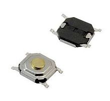 Микрокнопка квадратная тактовая, 4pin, 6V, 5,2x5,2x1,5мм, L=1мм, SMD (IT-1187U, SW-01)