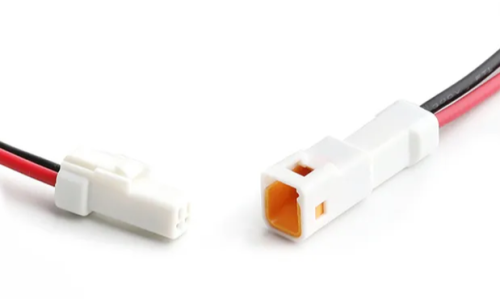 Разъем герметичный 2-х контактный (2 PIN) (IP67) КОМПЛЕКТ (штыревая+гнездовая часть) ЦЕНА ЗА КОМПЛЕКТ