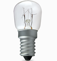 Лампа накаливания E14 15W 220V d=26мм Цв.колбы: прозрачная (для подсветки холодильников, швейных машин) (цоколь E14) /  