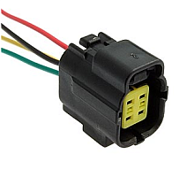 Разъем 4-х контактный (4PIN) КОМПЛЕКТ(штекер+гнездо) с проводами (зелен/красн/черн/желт) сеч.0.5мм*(20AWG 200мм) серия:2 (DJ70414Y-2-11/DJ70414Y-2-21)