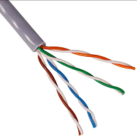 КАБЕЛЬ ВИТАЯ ПАРА - 4 ПАРЫ UTP-4 5E (Медь) (Одножильный 24AWG 1/0.511=0.2mm2) (бухта 305м)