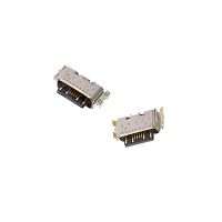 Разъем USB 3.1 Type-C Гнездо на плату (18pin SMD /4 уст. лепестка SMD) тип-C ver.3.1 Гориз.исп; врезн.монт. (дл=6.1мм/шир=9.0мм/11.4мм с крепежом) DIY