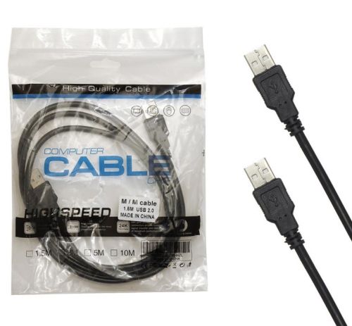 КАБЕЛЬ USB >USB  AM-AM  ver.2.0  1,5м    (штек.USB A - штек.USB A) ;с фильтром  черный  фото 2