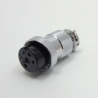 РАЗЪЕМ GX12 MIC12 7P (D12mm) 7PIN ГНЕЗДО НА КАБЕЛЬ под пайку металл.(ответная часть штекер на корпус MIC12 7P (13084))   PREMIER