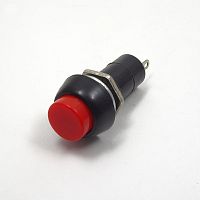 Кнопка круглая, 2pin, OFF-(ON) без фиксации, AC 220/250V  3.0A, нормально разомкнут, корпус: красный (PBS-11B, PB-305, D-208, 36-3040)