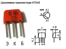 Транзистор КТ315А /n-p-n/20-90/ 250мГц/Uкб-25v/Uкэ-20v/Iкм-100ma/Pк-150мвт/