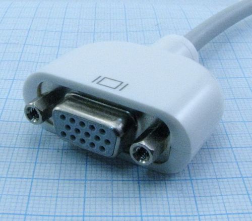 КОНВЕРТЕР Mini DVI "шт" - VGA "гн" 70мм (Переходник, Адаптер Mini DVI / VGA для компьютеров MAC) фото 2