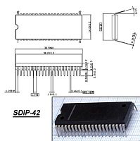 Микросхема M37222M6-B84SP DIP42