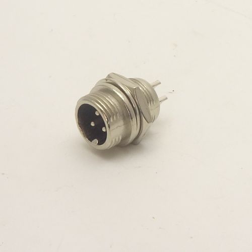 РАЗЪЕМ GX12M-3B   MIC12 3P (D12mm) 3PIN ШТЕКЕР НА КОРПУС под пайку металл с гайкой  (1-566-3) (ответная часть гнездо GX16 12M-3A 12029)  фото 3