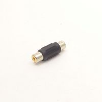 ПЕРЕХОДНИК 1 RCA ГНЕЗДО НА 1 RCA ГНЕЗДО (Монокль) (12755/1) Корпус: пластик; контакты: никель (14-0432/2-270)