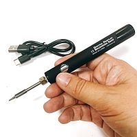 ПАЯЛЬНИК   8W  5V беспроводной (встроенный аккумулятор 650mAh) (USB) регулируемое напряжение: 2,7V-3,4V-4,2V; пит.через TypeC-USB или от пауэрбанка; в