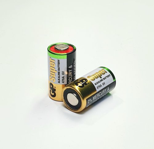 БАТАРЕЙКА  6V 476A (4LR44/ A544/ V4034PX/ PX28A/ 476AF-2C1)  Alkaline  GP 0% ртути; габариты: 13х25,2мм; t экспуат: -30°C..+50°C Для изделий с высок.т