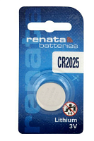 БАТАРЕЙКА ЛИТИЕВАЯ   2025 (CR2025) 3V Lithium (Li-Mn) RENATA <Дисковая> (20х2,5мм) 